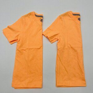 Spotted Zebra Youth Boys XS 4/5 Short-Sleeve V-Neck T-Shirt Tops in Orange 2640